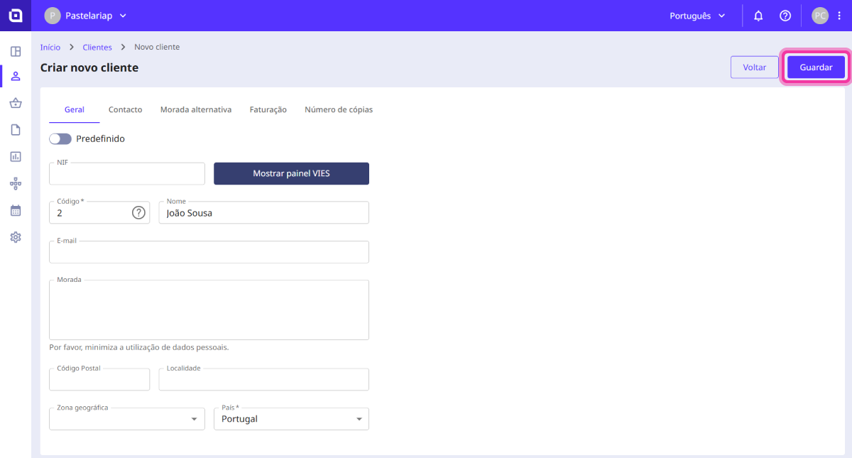 como criar um cliente5