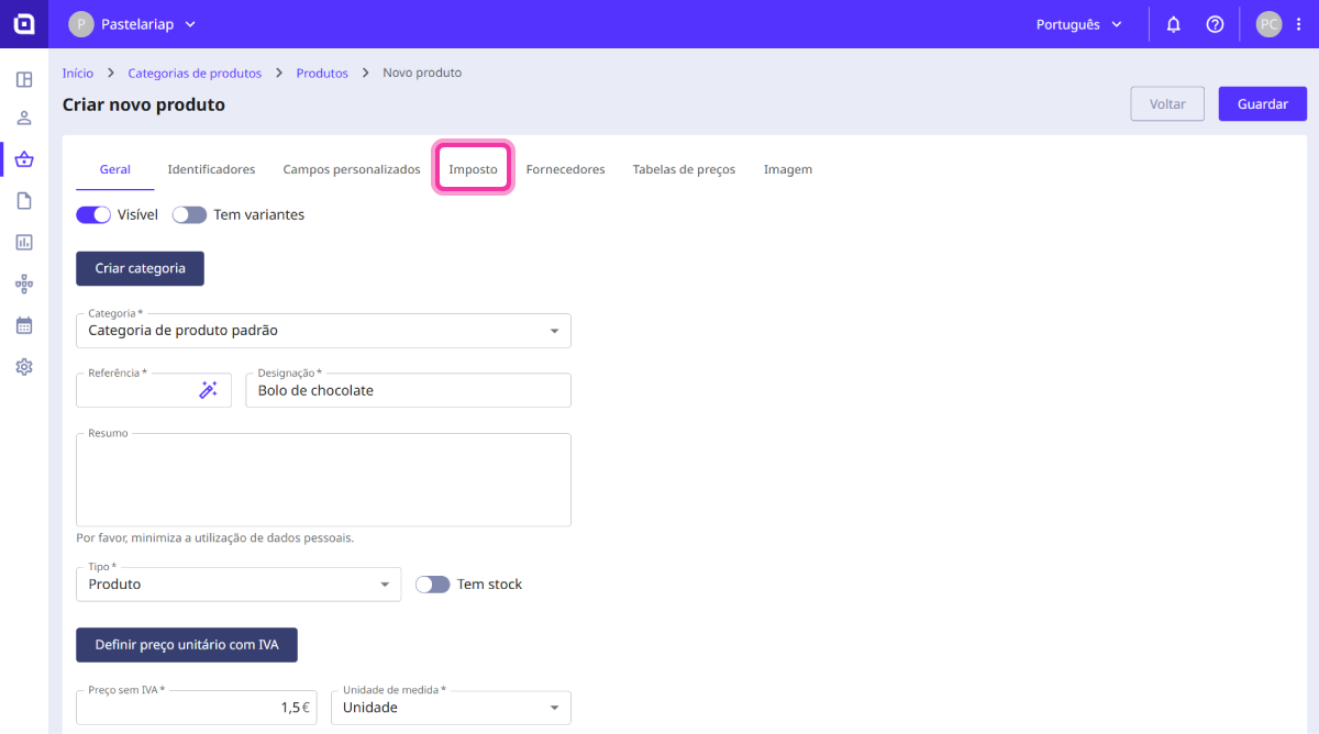 como criar produto 4