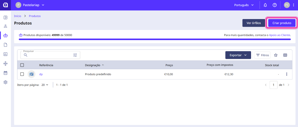 como criar produto 2