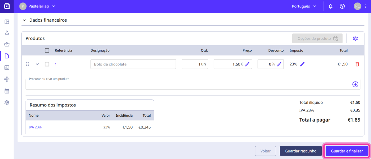 como emitir fatura 6