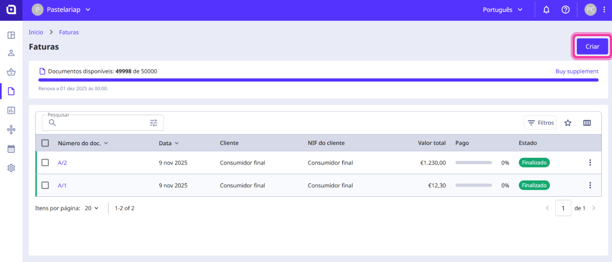 como emitir fatura 2