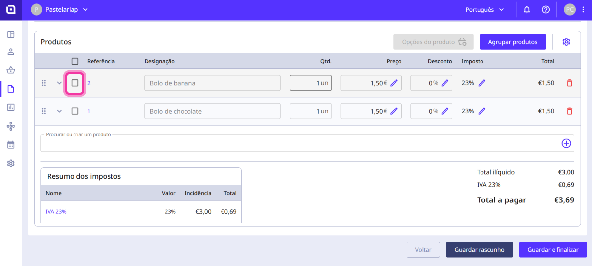 aplicar isenção produtos 5