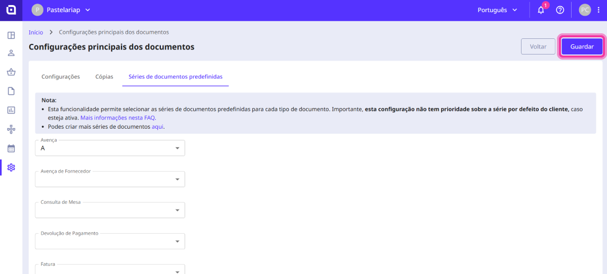 Como associar séries predefinidas a tipos de documentos 4