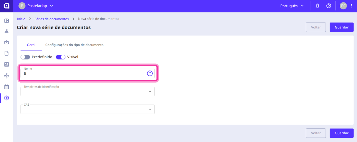 Como criar uma série de documentos 3