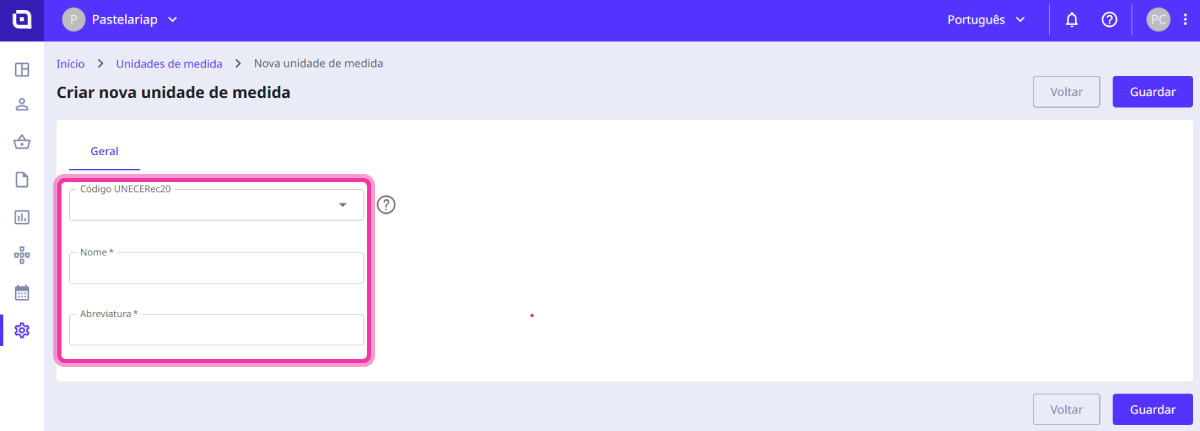 Como inserir unidades de medida 3