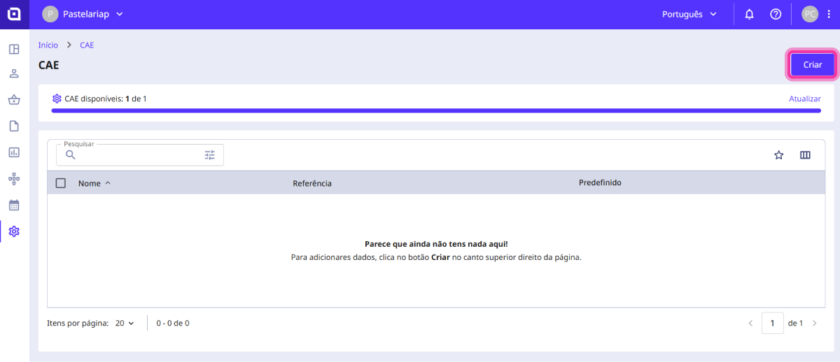 Como adicionar um CAE 2