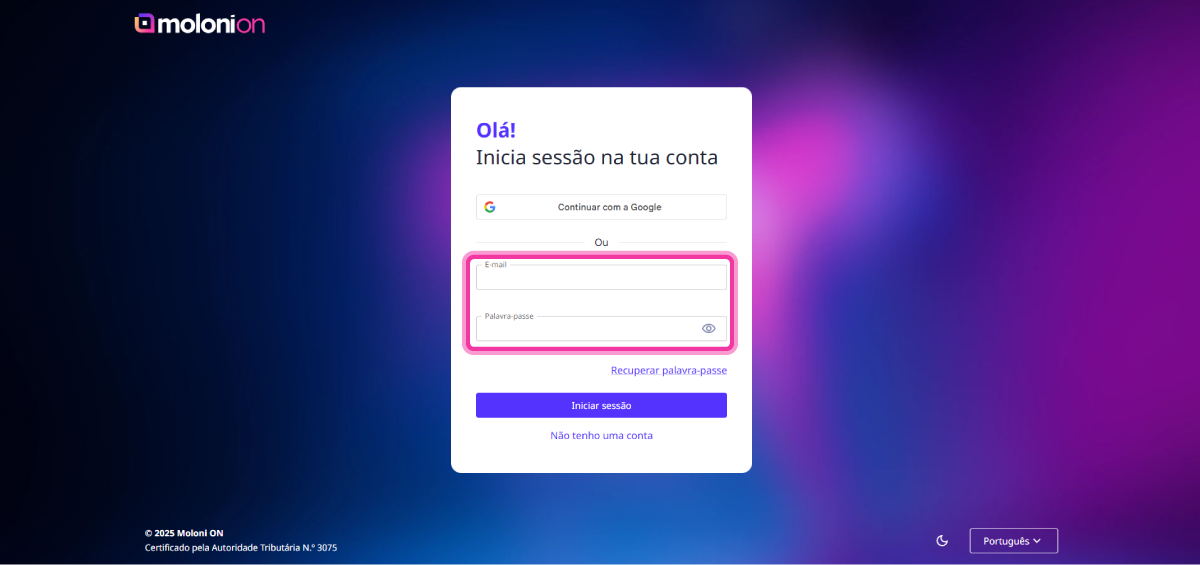 como fazer login 1