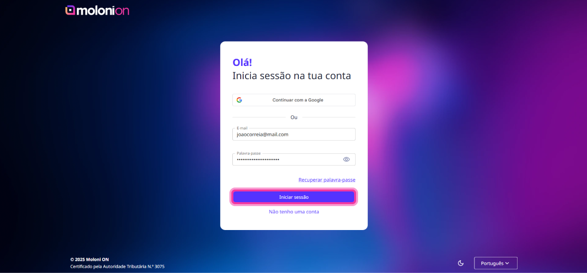 como fazer login 2