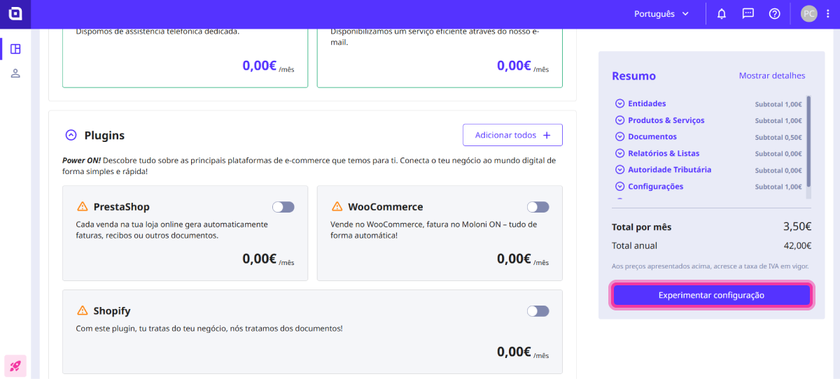 How to use the Moloni ON Configurator 14