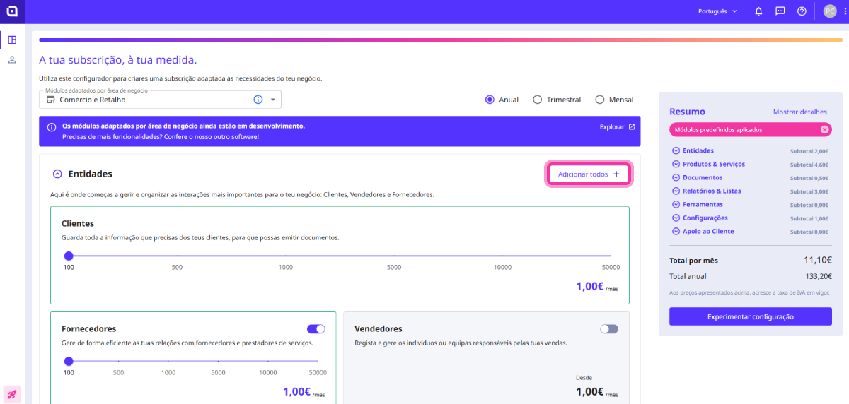Como usar o configurador do Moloni ON 3