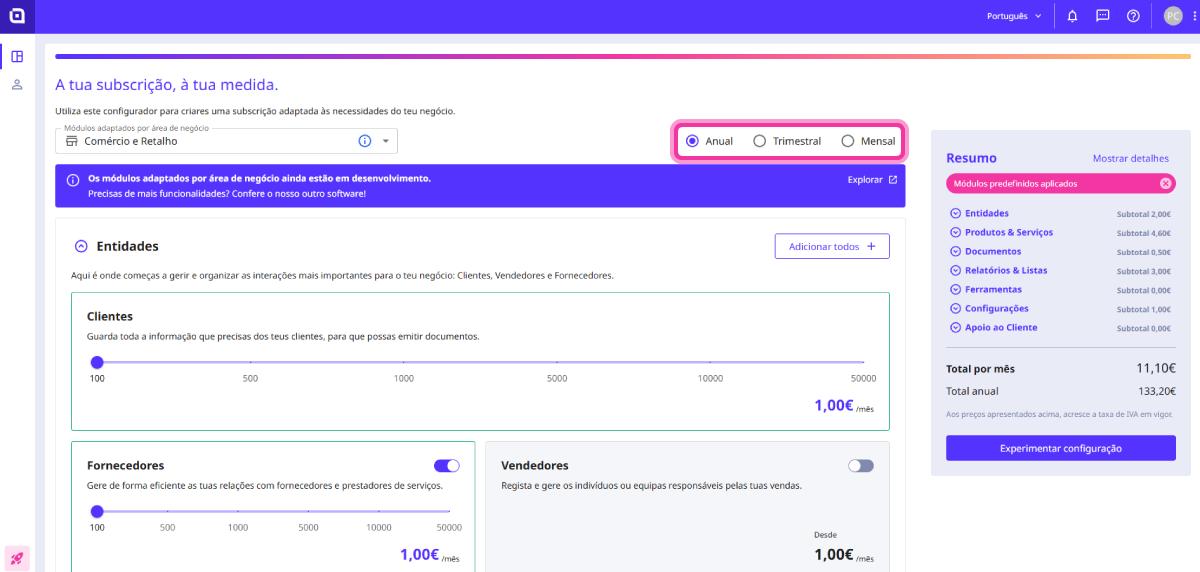 Como usar o configurador do Moloni ON 2