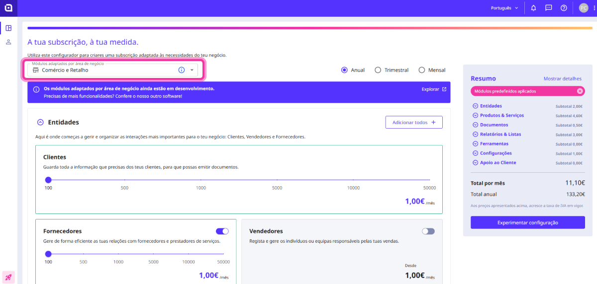 Como usar o configurador do Moloni ON 1