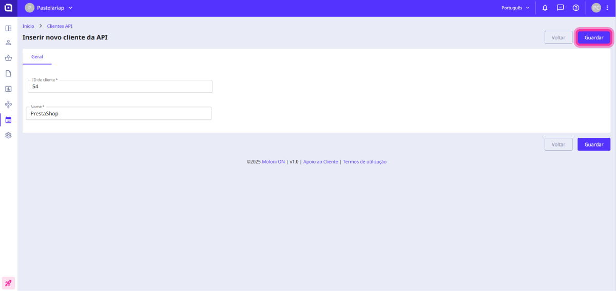 ligar a tua loja PrestaShop com o Moloni ON 10