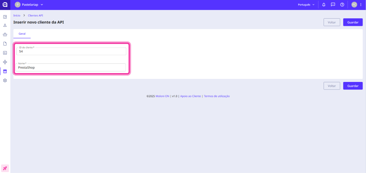 ligar a tua loja PrestaShop com o Moloni ON 9