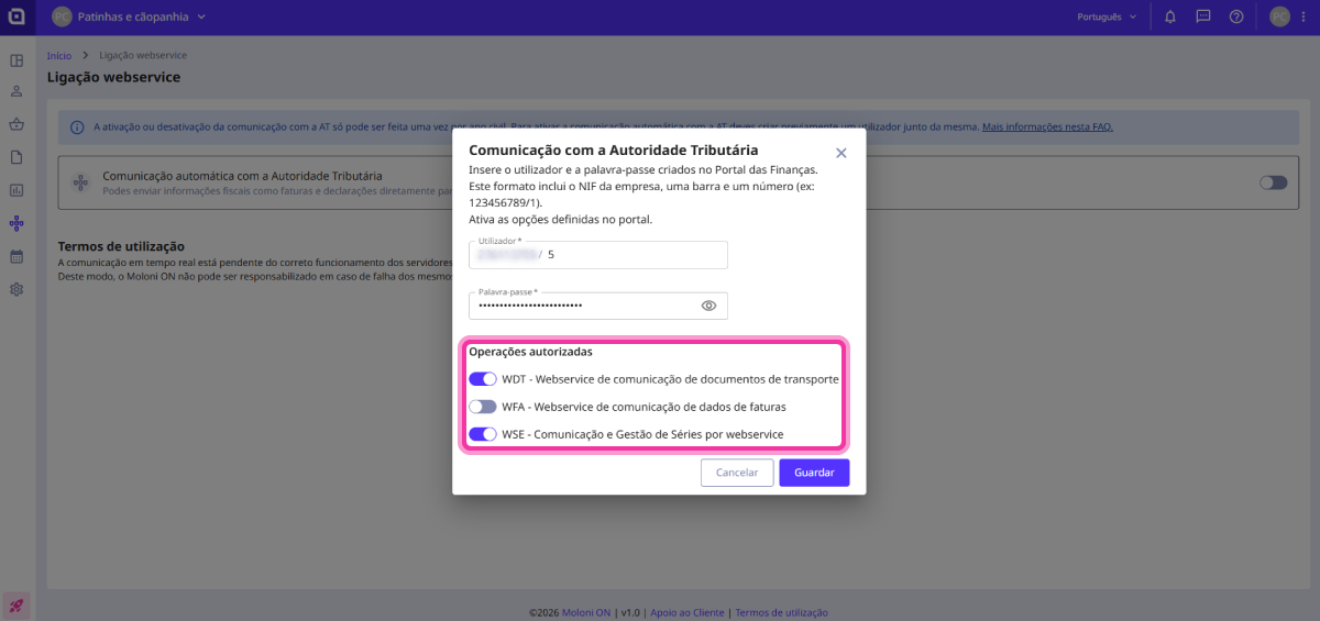 configurar a ligação com AT 4