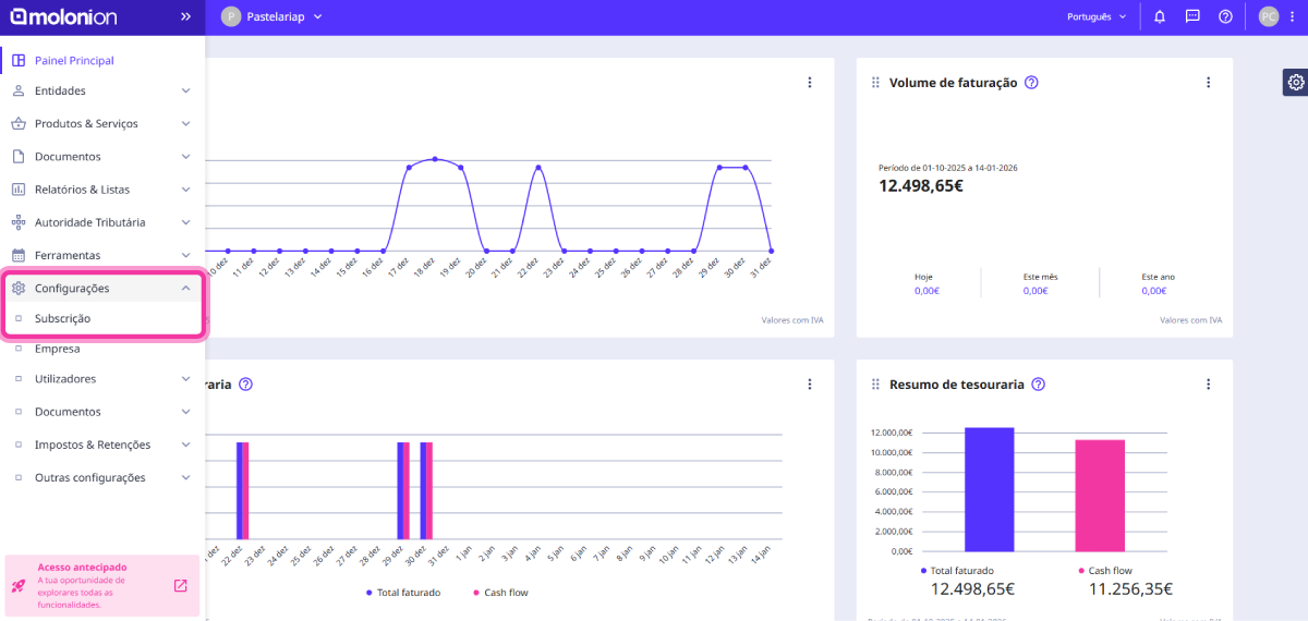 How to subscribe to Moloni ON 1