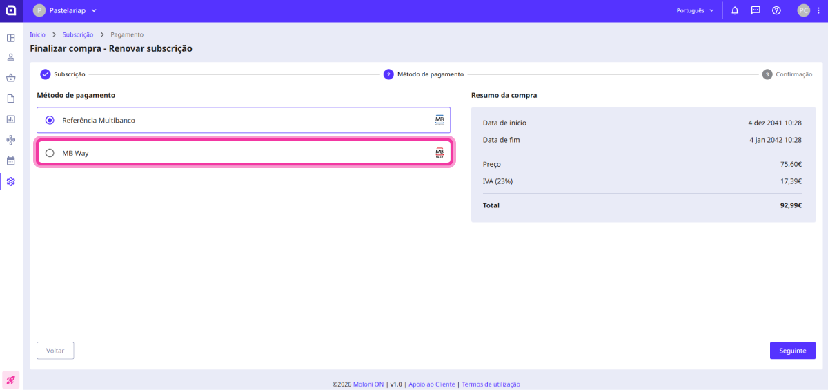 How to subscribe to Moloni ON 8