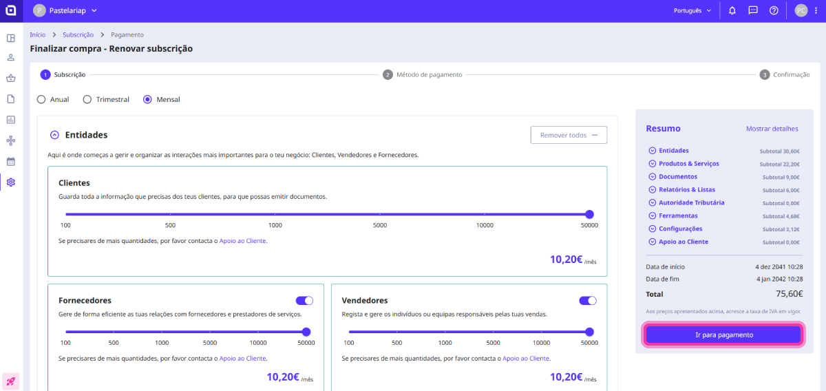 How to subscribe to Moloni ON 4