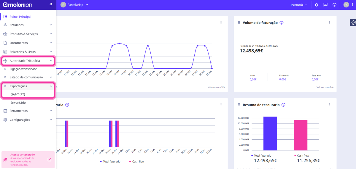 Como exportar um ficheiro SAF-T (PT) 1