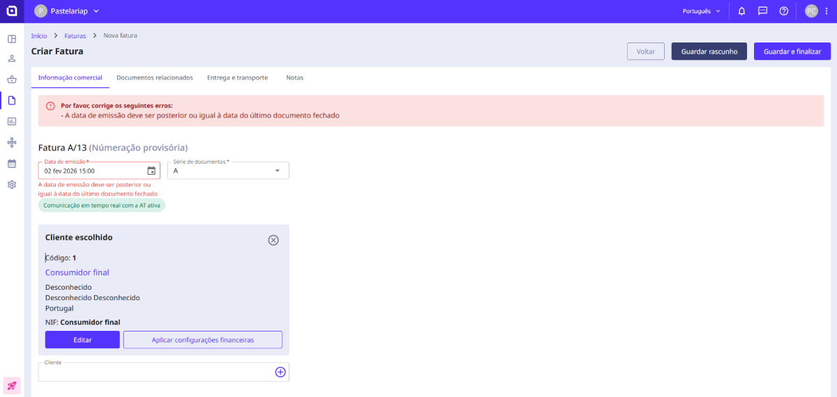 How to issue a document with an earlier date 2