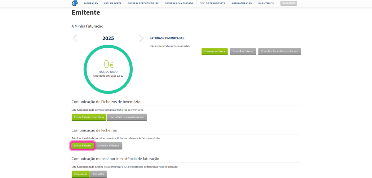 How to submit my SAF-T(PT) file on the AT website 3