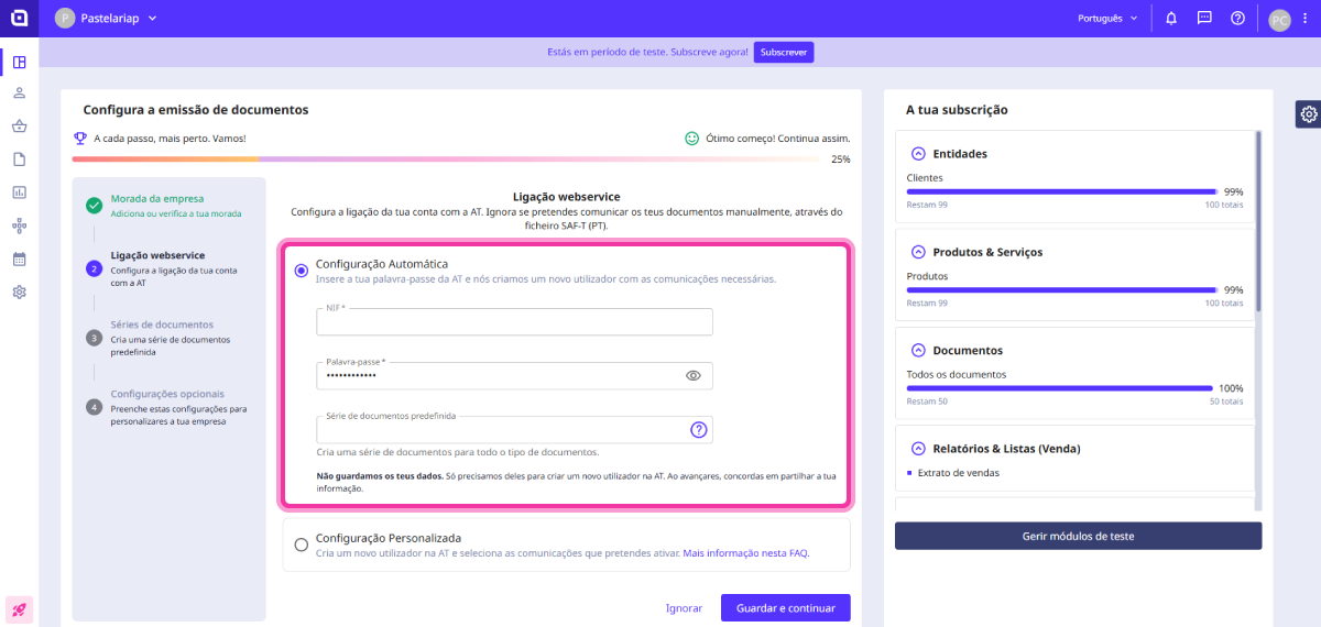 Configuração rápida 2