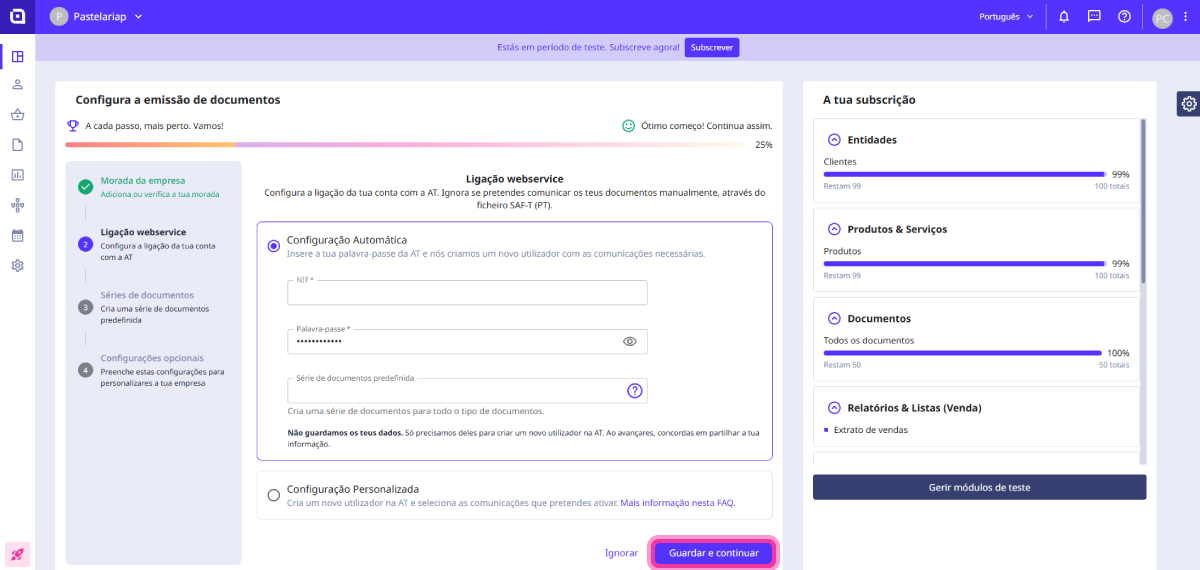 Configuração rápida 4