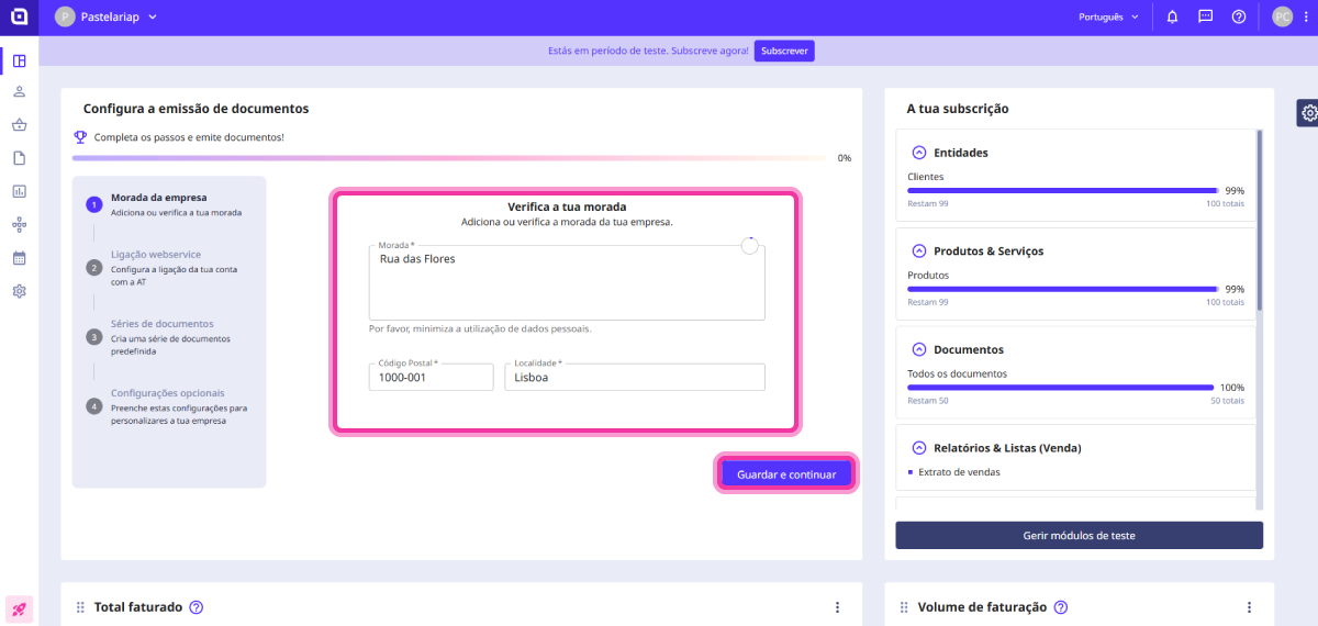 Configuração rápida 1