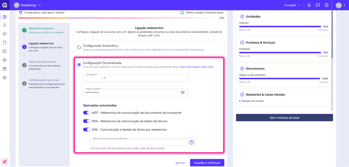 Configuração rápida 3
