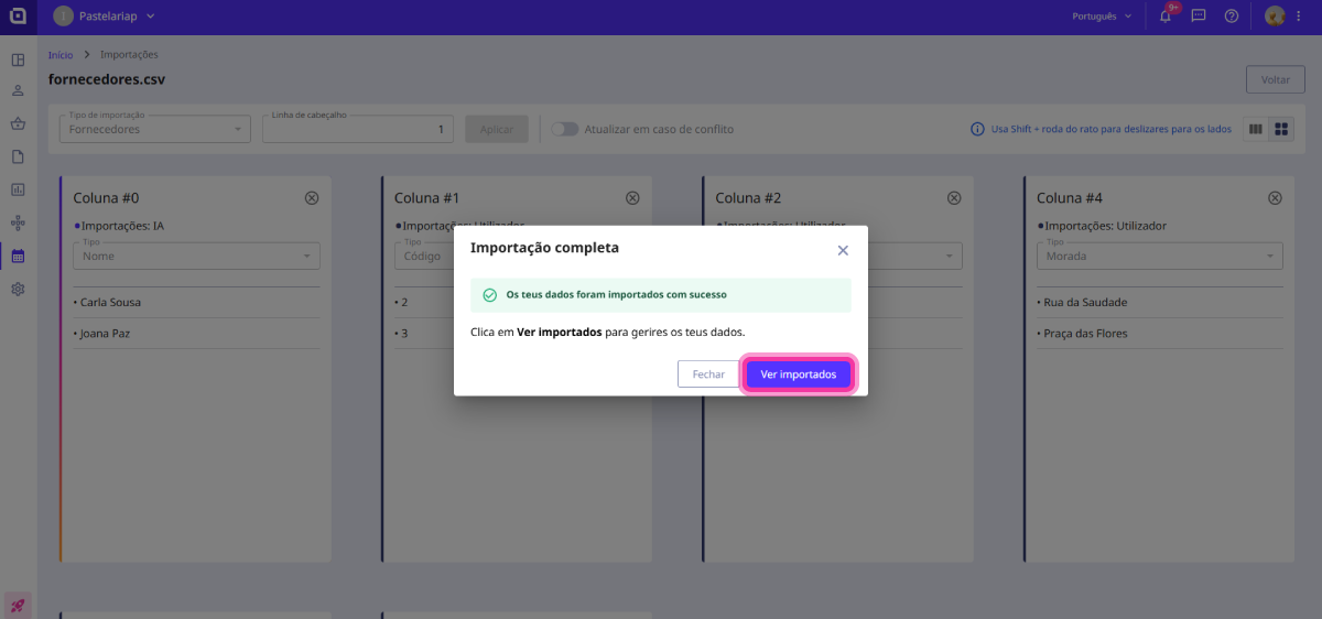 Como importar fornecedores 12