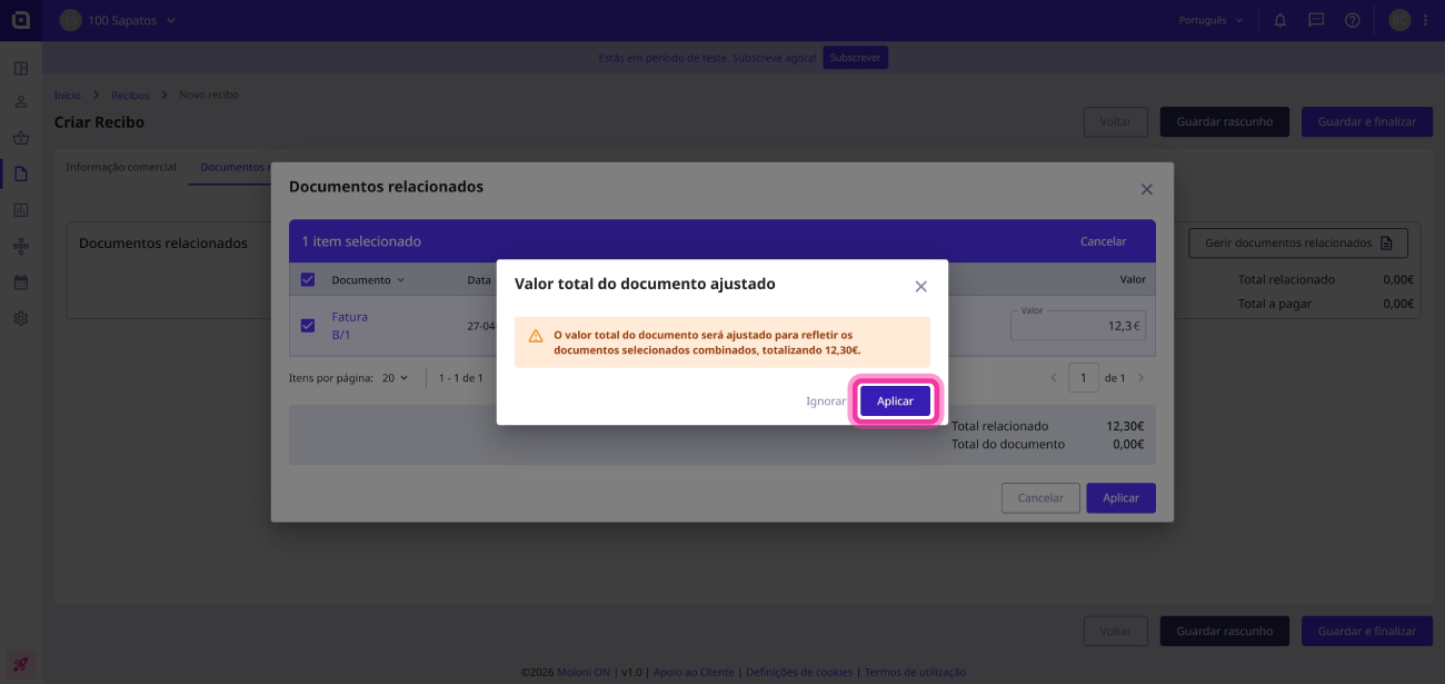 Como criar um recibo 6