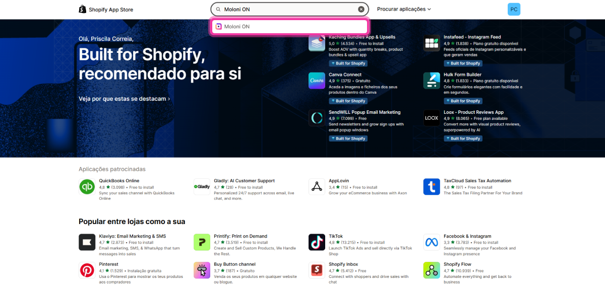 Como ligar a tua loja Shopify 2