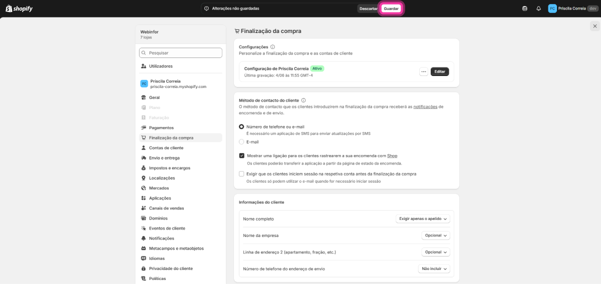 Como configurar o campo contribuinte 4