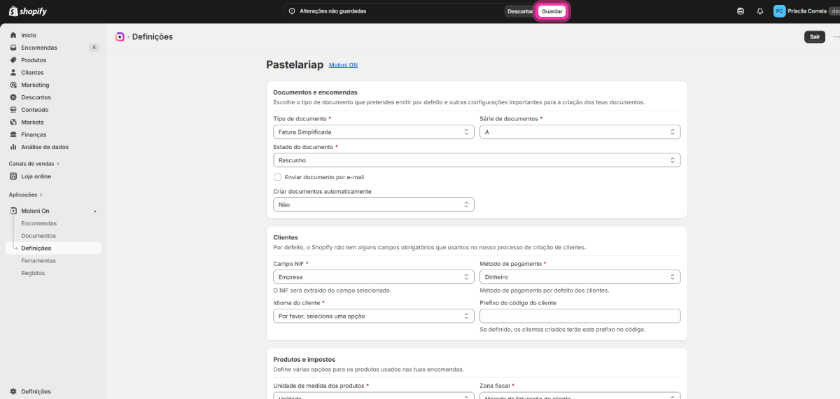 Como configurar o campo contribuinte 15