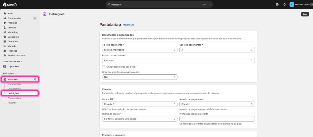 Como configurar o campo contribuinte 13