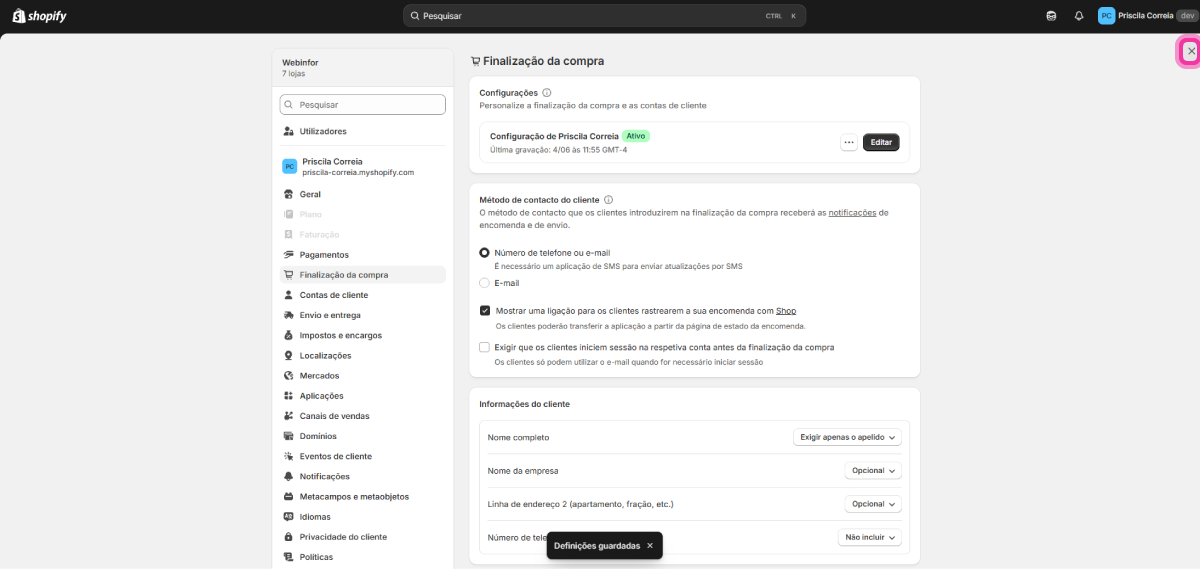 Como configurar o campo contribuinte 5