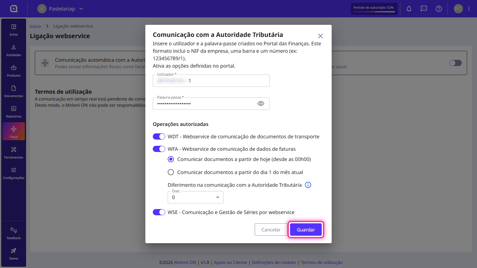 Como configurar a ligação com AT 5
