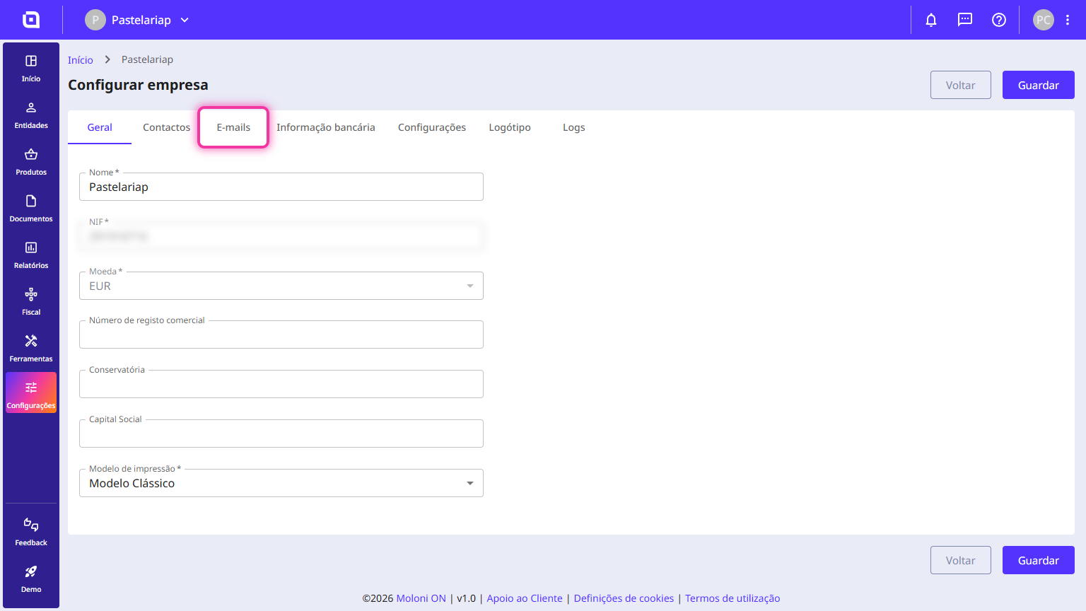 Como configurar o remetente dos e-mails 2