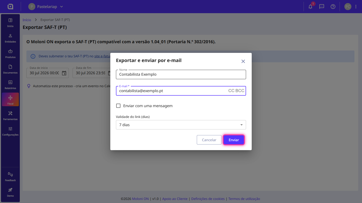 Como exportar um ficheiro SAF-T (PT) 5