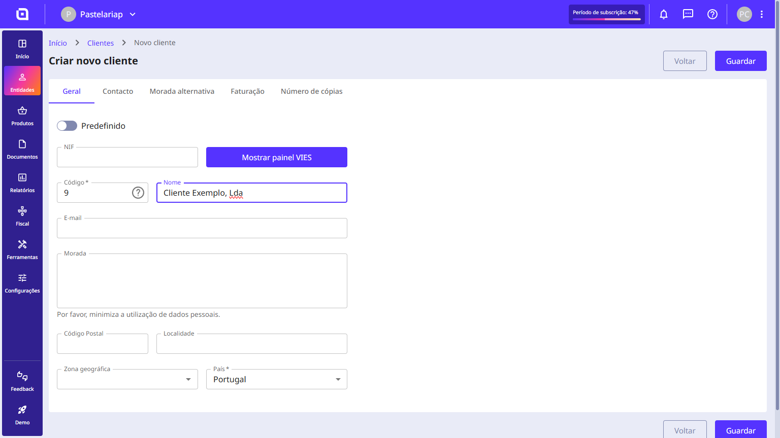 como criar um cliente3